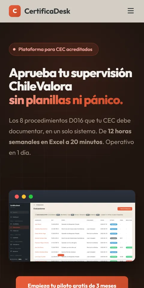 CertificaDesk en el celular