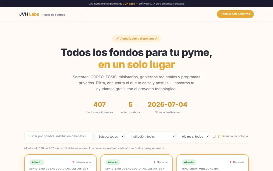 Radar de Fondos JVH